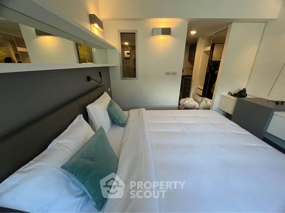 Modern bedroom with stylish decor and cozy ambiance
