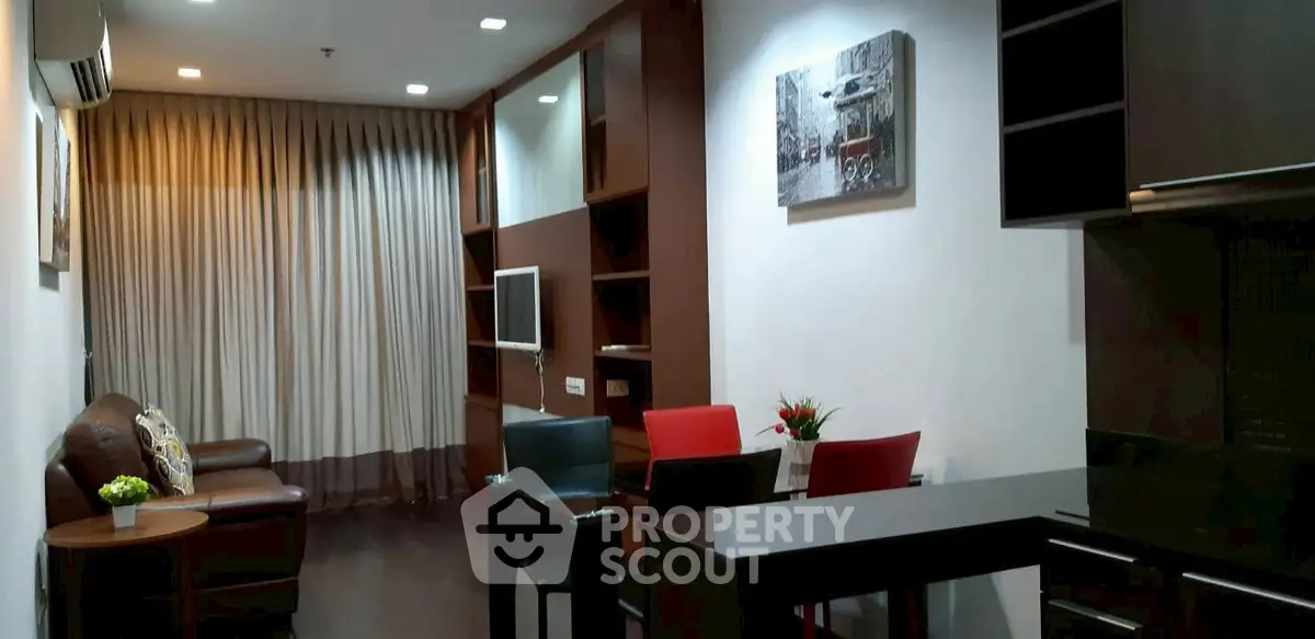 Modern living room with stylish furniture and ambient lighting