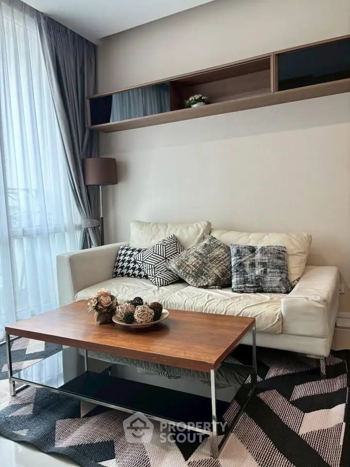 Stylish living room with modern decor and natural light