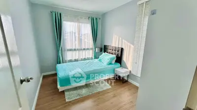 Bright and cozy bedroom with modern decor and natural light