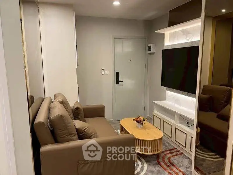 Cozy living room with modern decor and comfortable seating