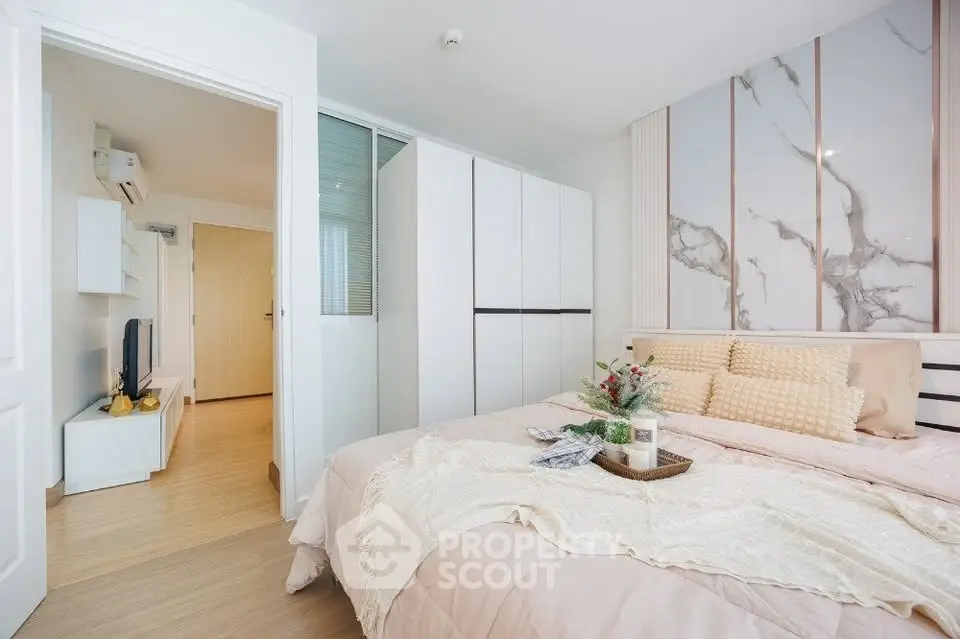 Modern bedroom with elegant decor and spacious wardrobe