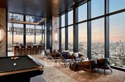 Luxurious penthouse with panoramic city views and elegant interior design