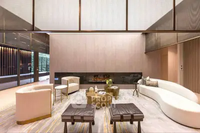 Luxurious modern living room with elegant furniture and stylish decor