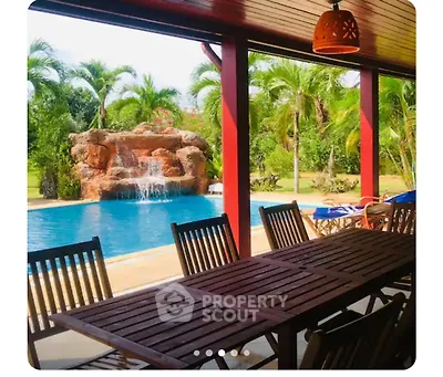 Luxurious tropical villa with private pool and lush garden view