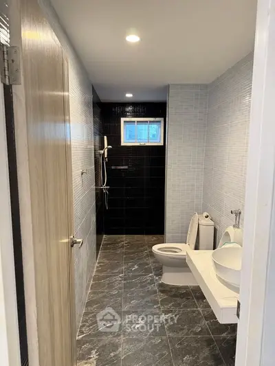 Modern bathroom with sleek design and contemporary fixtures