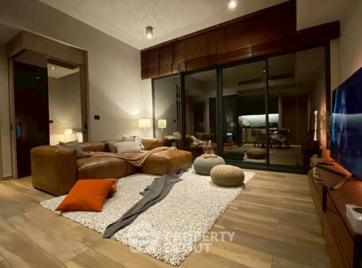 Luxurious modern living room with cozy seating and stylish decor