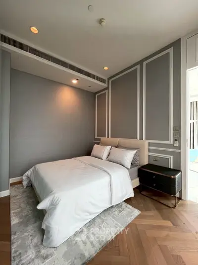 Luxurious bedroom with elegant decor and cozy ambiance in modern apartment