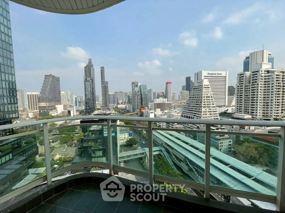 Stunning cityscape view from a modern balcony in a high-rise building