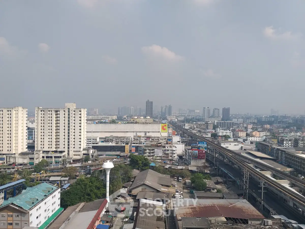 Stunning urban cityscape with high-rise buildings and expansive skyline view.