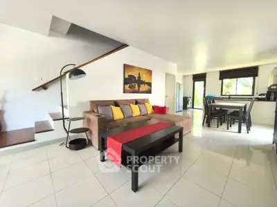 Spacious modern living room with open layout and stylish decor