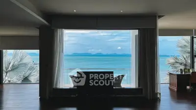 Luxurious living room with stunning ocean view and modern decor