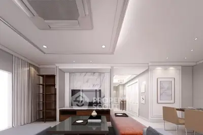 Luxurious modern living room with elegant decor and spacious layout