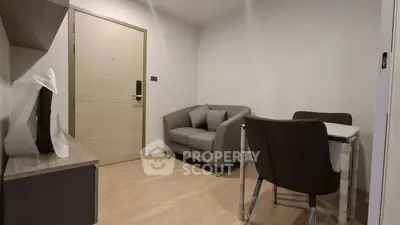 Cozy living room with modern furniture and wooden flooring