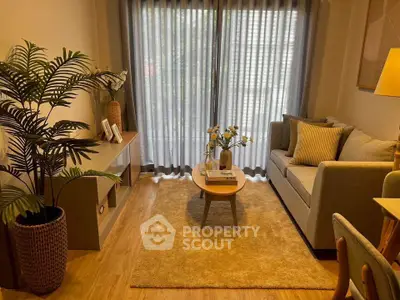 Cozy living room with stylish decor and natural light