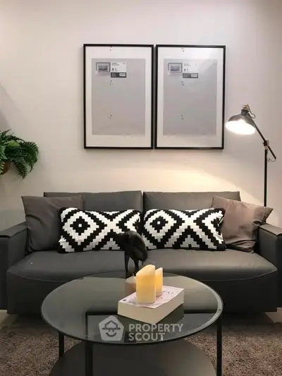Stylish modern living room with chic decor and cozy ambiance