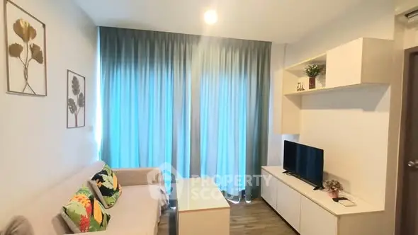 Modern living room with stylish decor and natural light