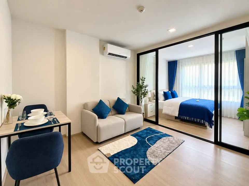Modern studio apartment with stylish decor and open layout