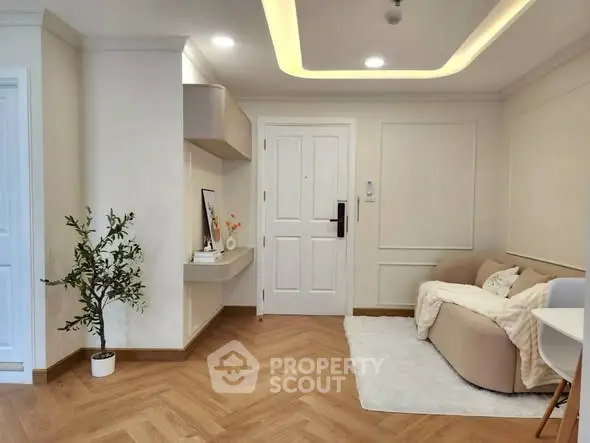 Stylish modern living room with elegant decor and cozy seating area