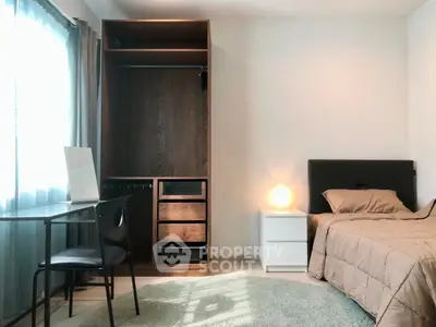 Cozy bedroom with modern furniture and natural light