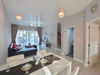 Spacious modern living room with dining area and stylish decor