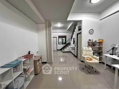 Spacious modern study room with sleek design and ample storage