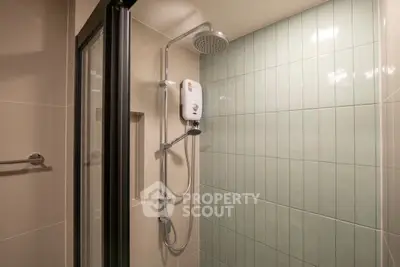 Modern bathroom with sleek shower and stylish tile design