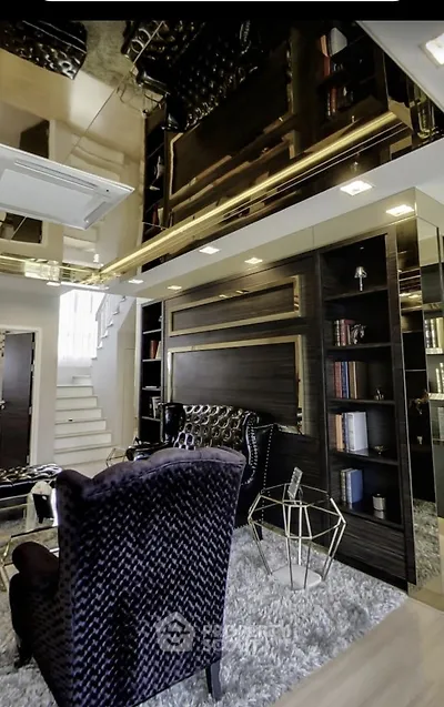Luxurious modern living room with plush seating and elegant decor