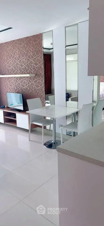 Modern living room with sleek furniture and stylish decor