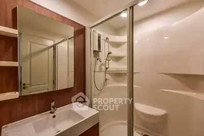 Modern bathroom with sleek shower and stylish sink