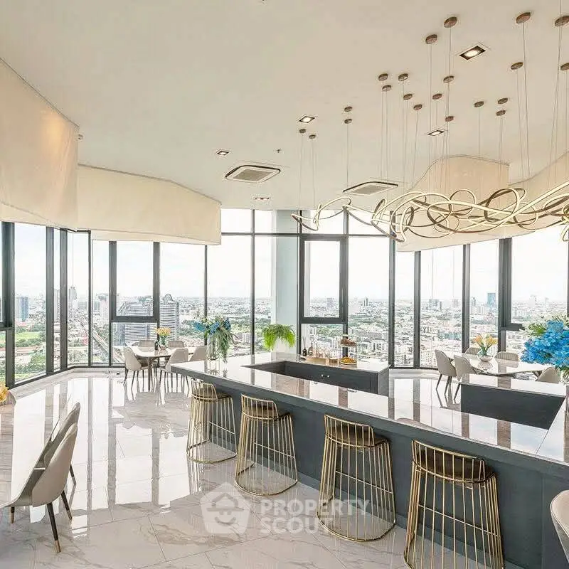Luxurious penthouse with panoramic city views and elegant modern design