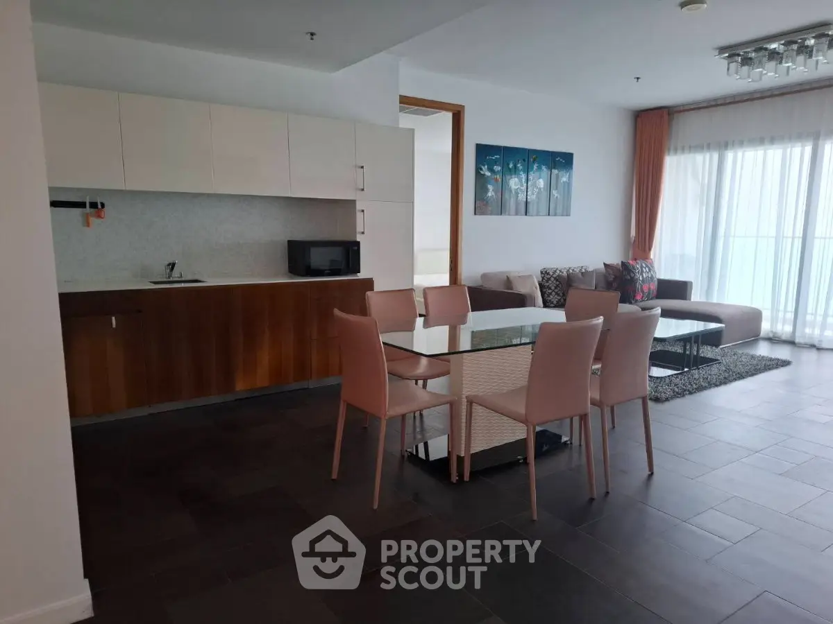 Spacious modern living room with dining area and stylish decor