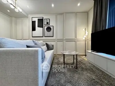 Modern living room with elegant decor and cozy ambiance