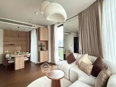 Luxurious modern living room with elegant decor and city view