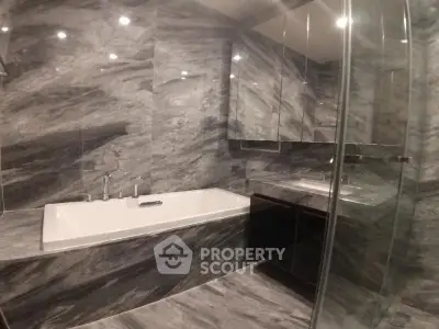 Luxurious marble bathroom with sleek design and modern fixtures