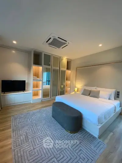 Luxurious bedroom with modern design and cozy ambiance