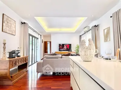 Spacious modern living room with elegant decor and natural light