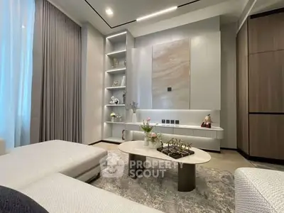 Luxurious modern living room with elegant decor and stylish furniture