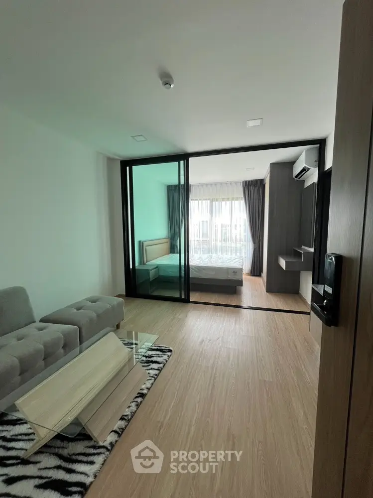 Modern apartment interior with open layout and stylish furnishings