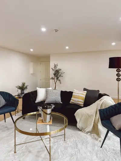 Elegant living room with modern furniture and stylish decor