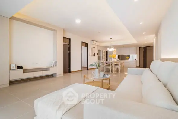 Spacious modern living room with open layout and elegant decor