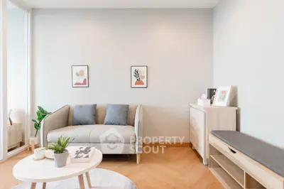 Modern living room with stylish decor and natural light