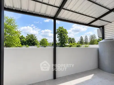 Spacious balcony with scenic view and modern design