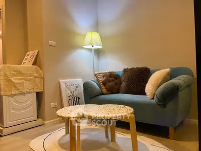Cozy living room with stylish sofa and modern decor