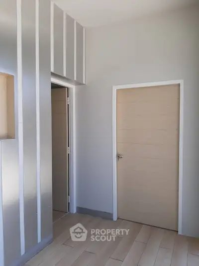 Modern interior with light wood doors and sleek design
