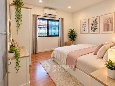 Cozy and stylish bedroom with modern decor and natural light