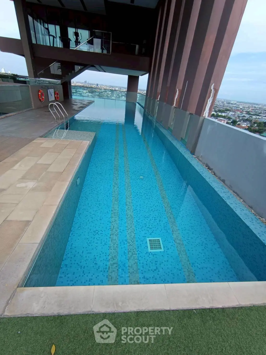 Luxurious rooftop pool with stunning city views and modern design