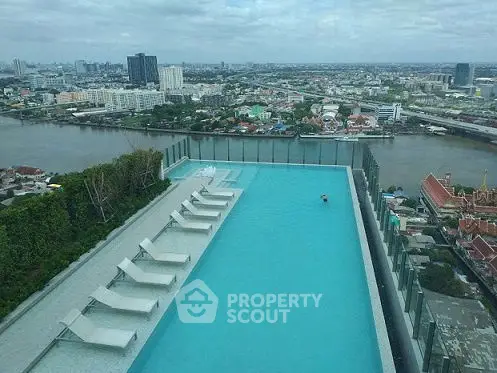 Stunning rooftop pool with panoramic city and river views