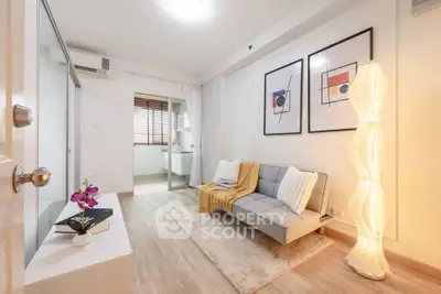 Modern living room with stylish decor and cozy ambiance