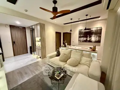 Modern living room with stylish decor and open layout